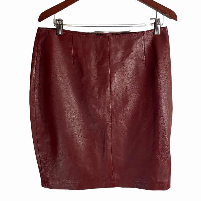 Vintage Red Leather Skirt